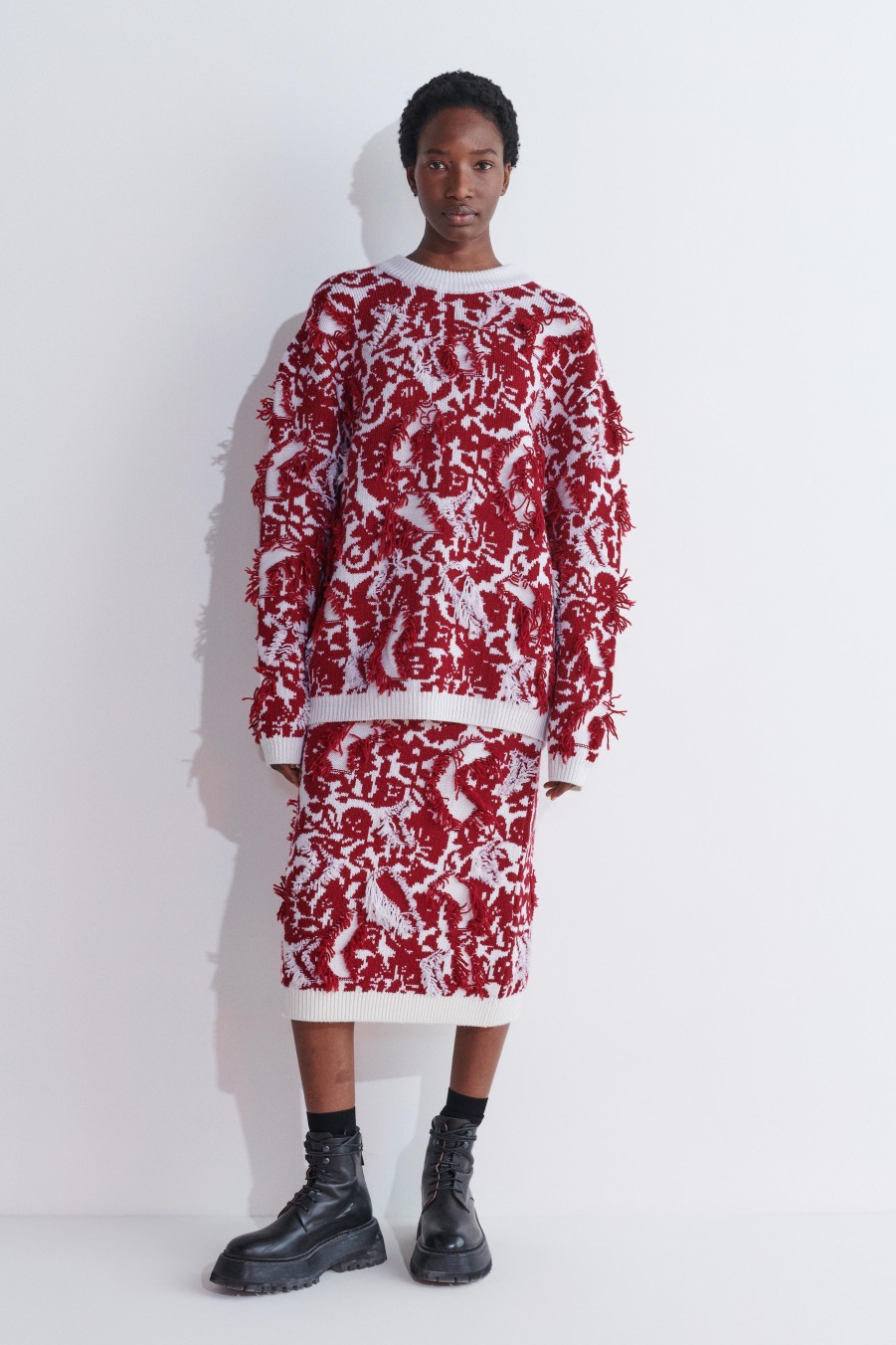 Knits Christian Wijnants | Klowy Jacquard Sweater With Fils Coupes Detail