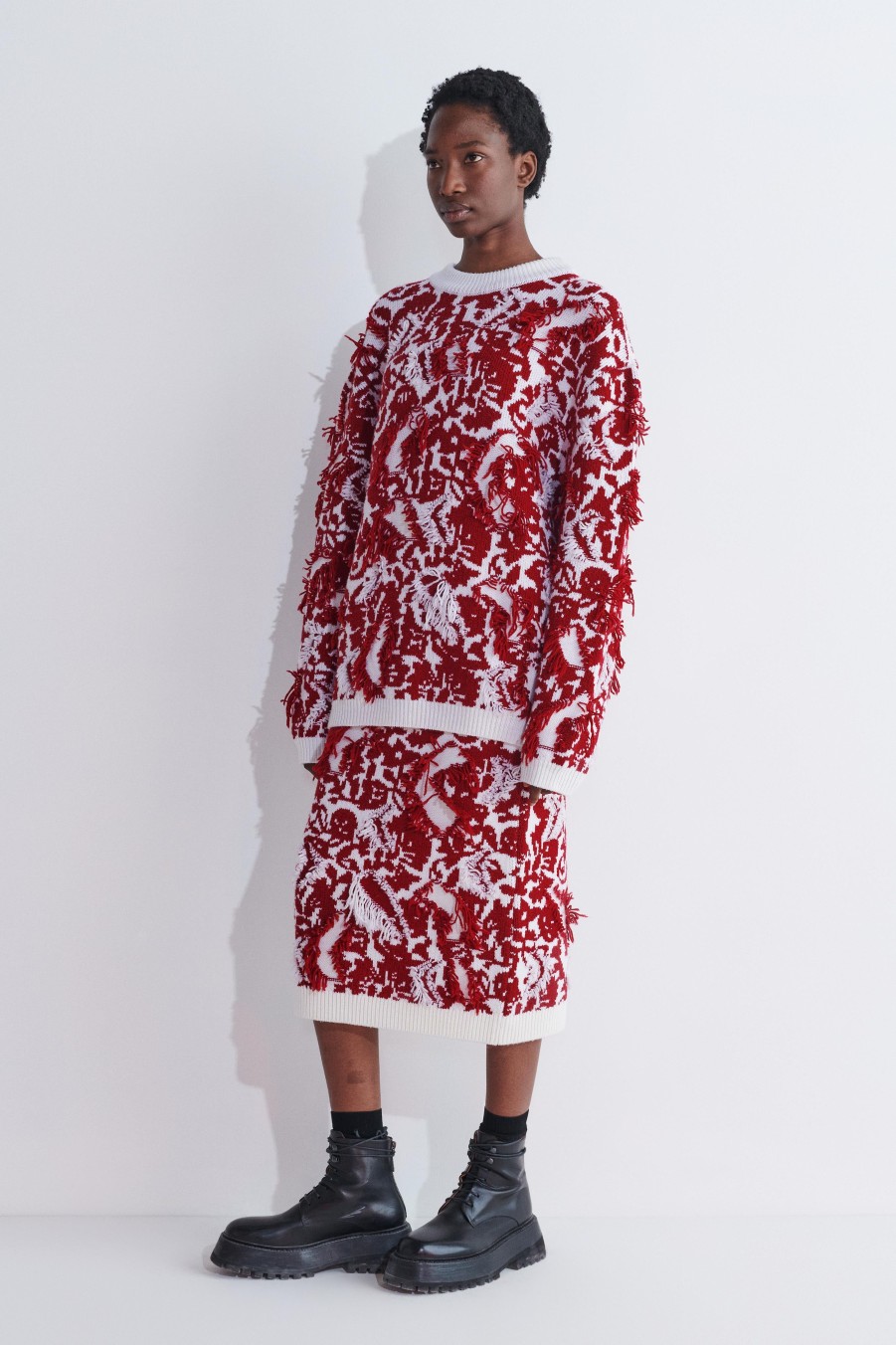 Knits Christian Wijnants | Klowy Jacquard Sweater With Fils Coupes Detail