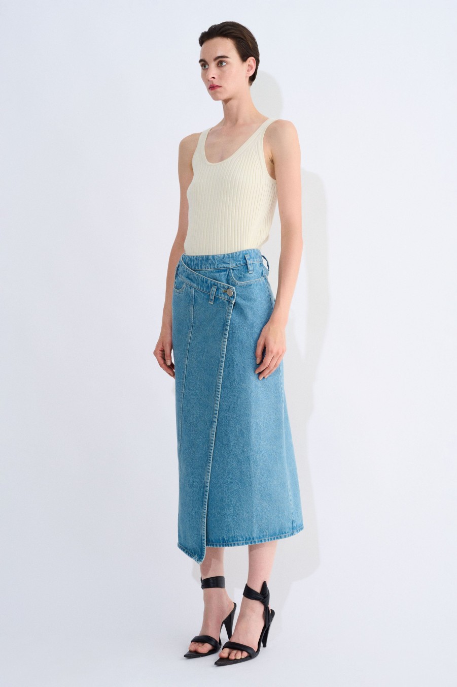 Skirts Christian Wijnants | Sadiq Asymetrical Denim Wrap Skirt