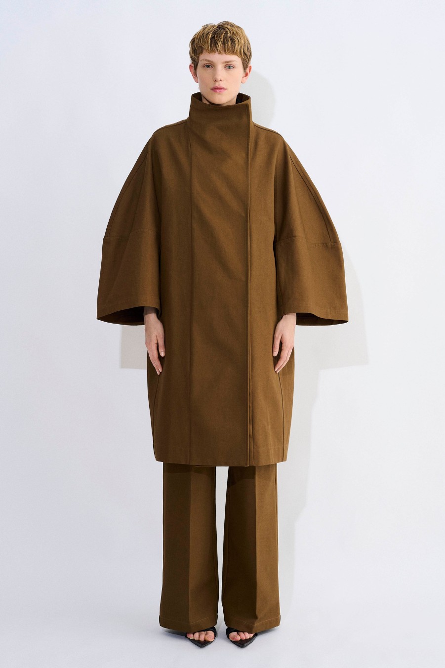 Coats & Jackets Christian Wijnants | Juwan Oversized Coat With Special Sleeve