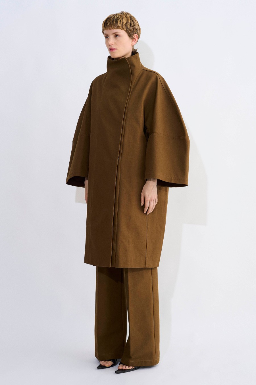 Coats & Jackets Christian Wijnants | Juwan Oversized Coat With Special Sleeve