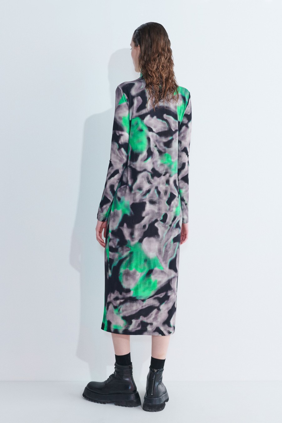 Dresses Christian Wijnants | Dewis Long Sleeve Jersey Dress With Turtleneck