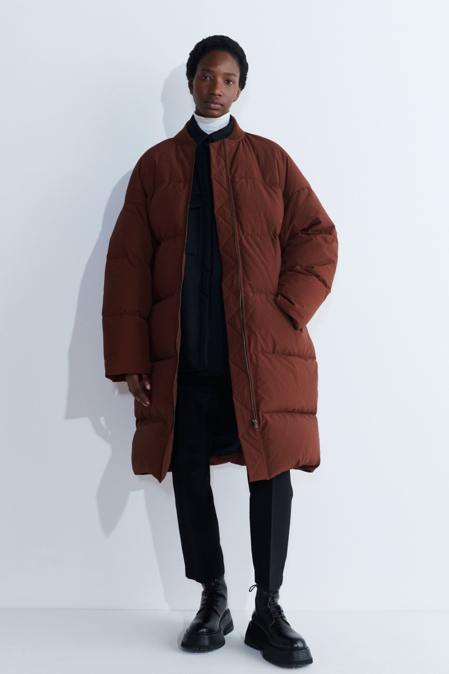 Coats & Jackets Christian Wijnants | Cata Down Filled Puffer Coat With Zipper Closure