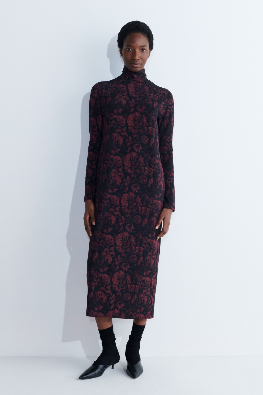 Dresses Christian Wijnants | Dewis Long Sleeve Jersey Dress With Turtleneck