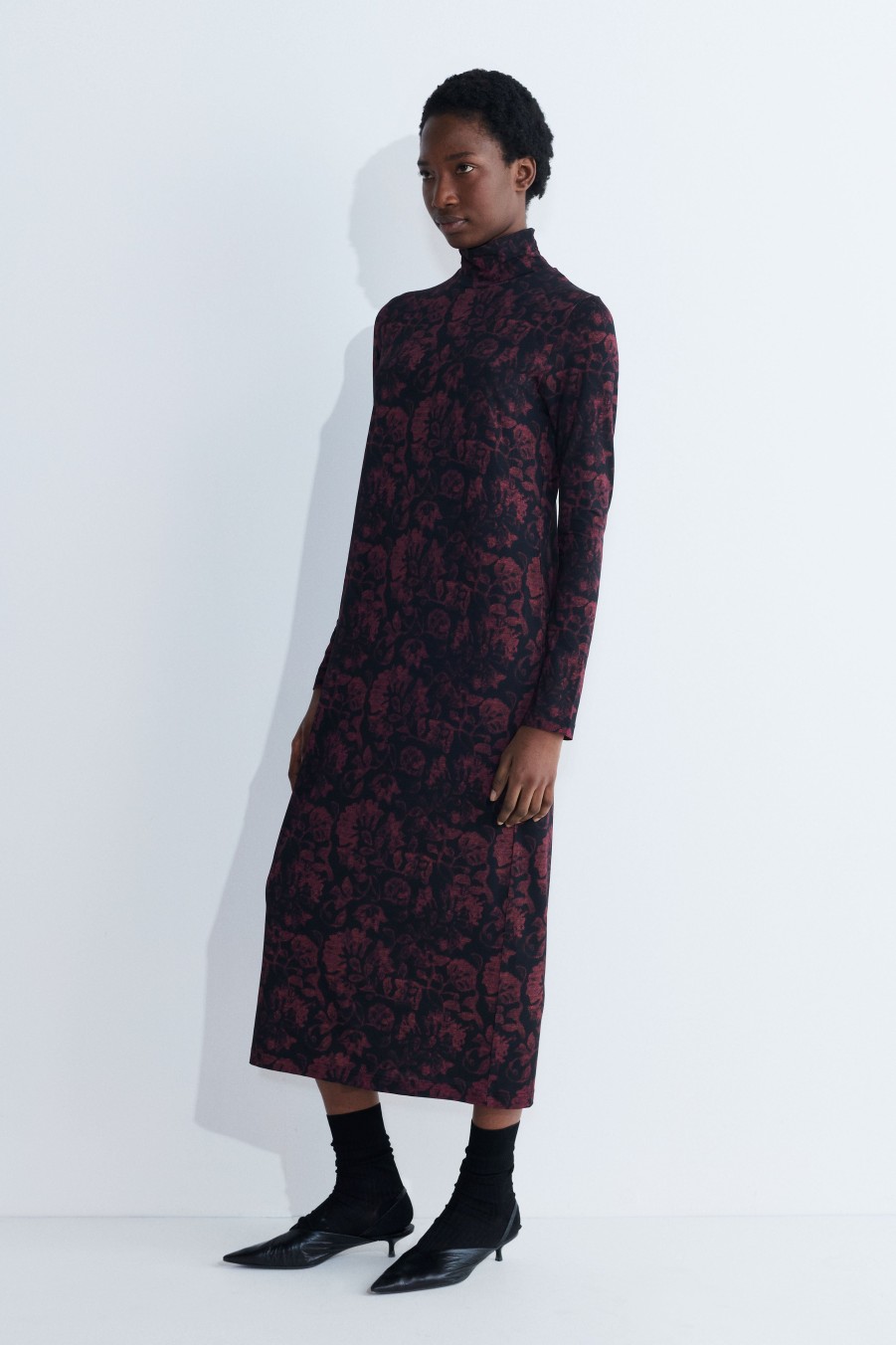 Dresses Christian Wijnants | Dewis Long Sleeve Jersey Dress With Turtleneck