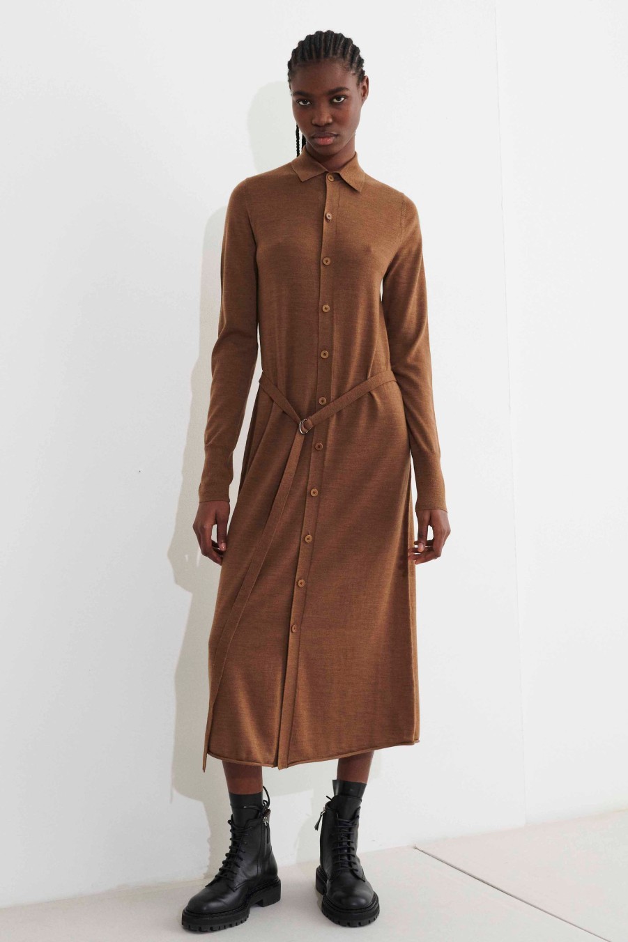 Knits Christian Wijnants | Kuja Knitted Buttondown Shirt Dress