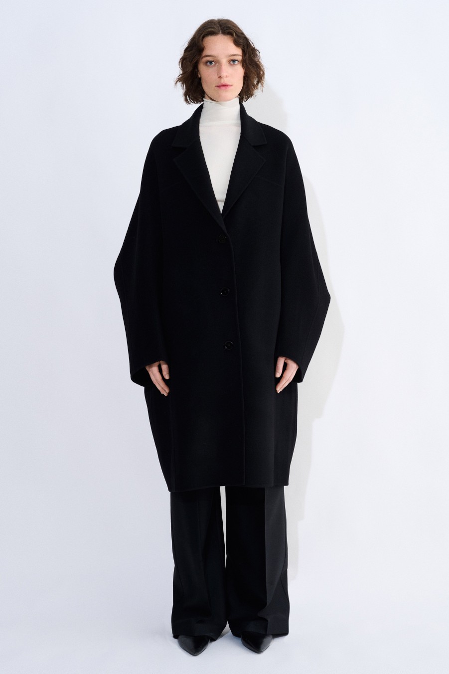 Coats & Jackets Christian Wijnants | Camar Double Face Coat With Special Sleeve And Lapel