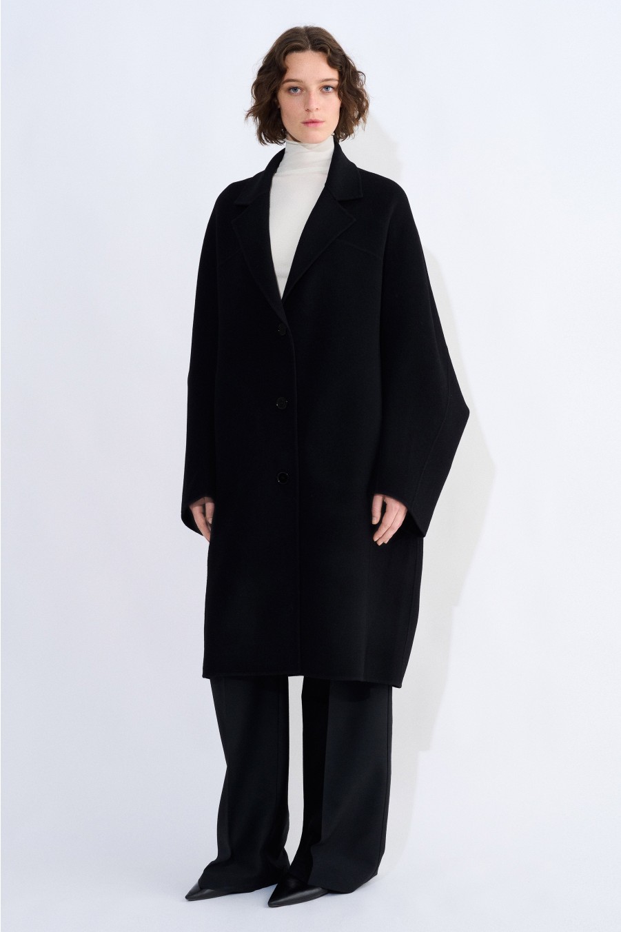 Coats & Jackets Christian Wijnants | Camar Double Face Coat With Special Sleeve And Lapel