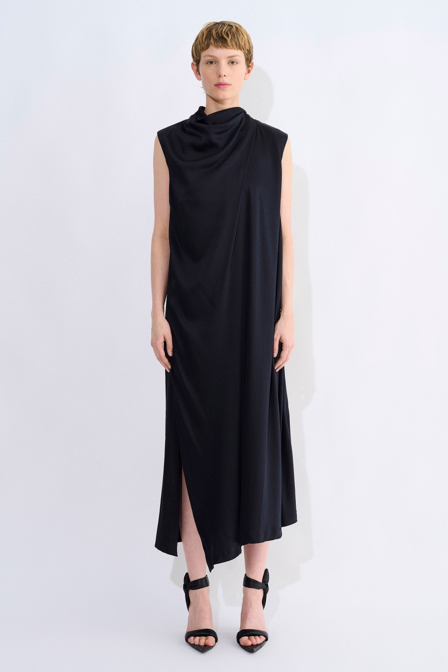 Dresses Christian Wijnants | Dinari Sleeveless Dress With Draped Collar