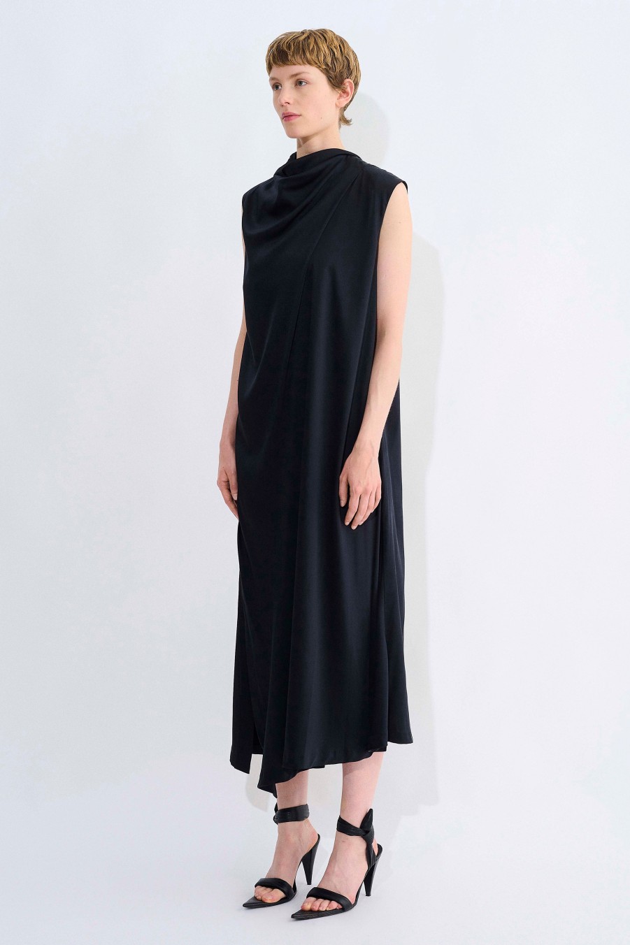 Dresses Christian Wijnants | Dinari Sleeveless Dress With Draped Collar