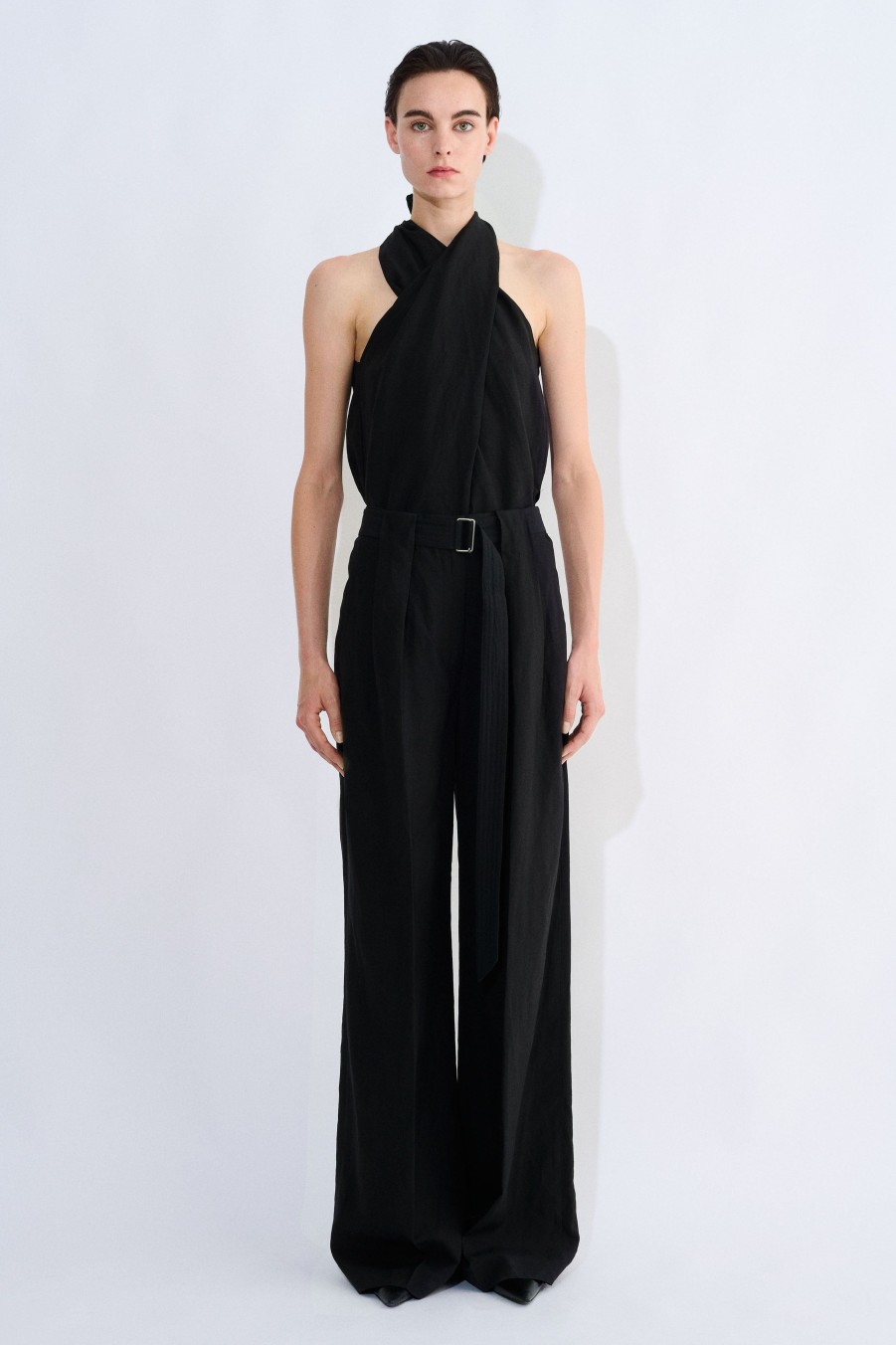 Trousers Christian Wijnants | Palesa Wide Leg Trouser With Pleat Detail