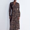 Dresses Christian Wijnants | Darkah Long Sleeve Mid Length Dress With Knot Detail