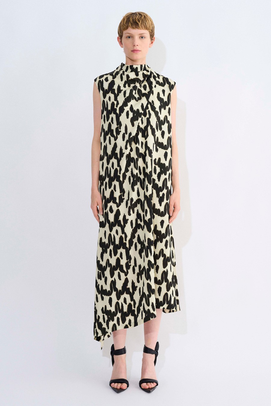 Dresses Christian Wijnants | Dinari Sleeveless Dress With Draped Collar