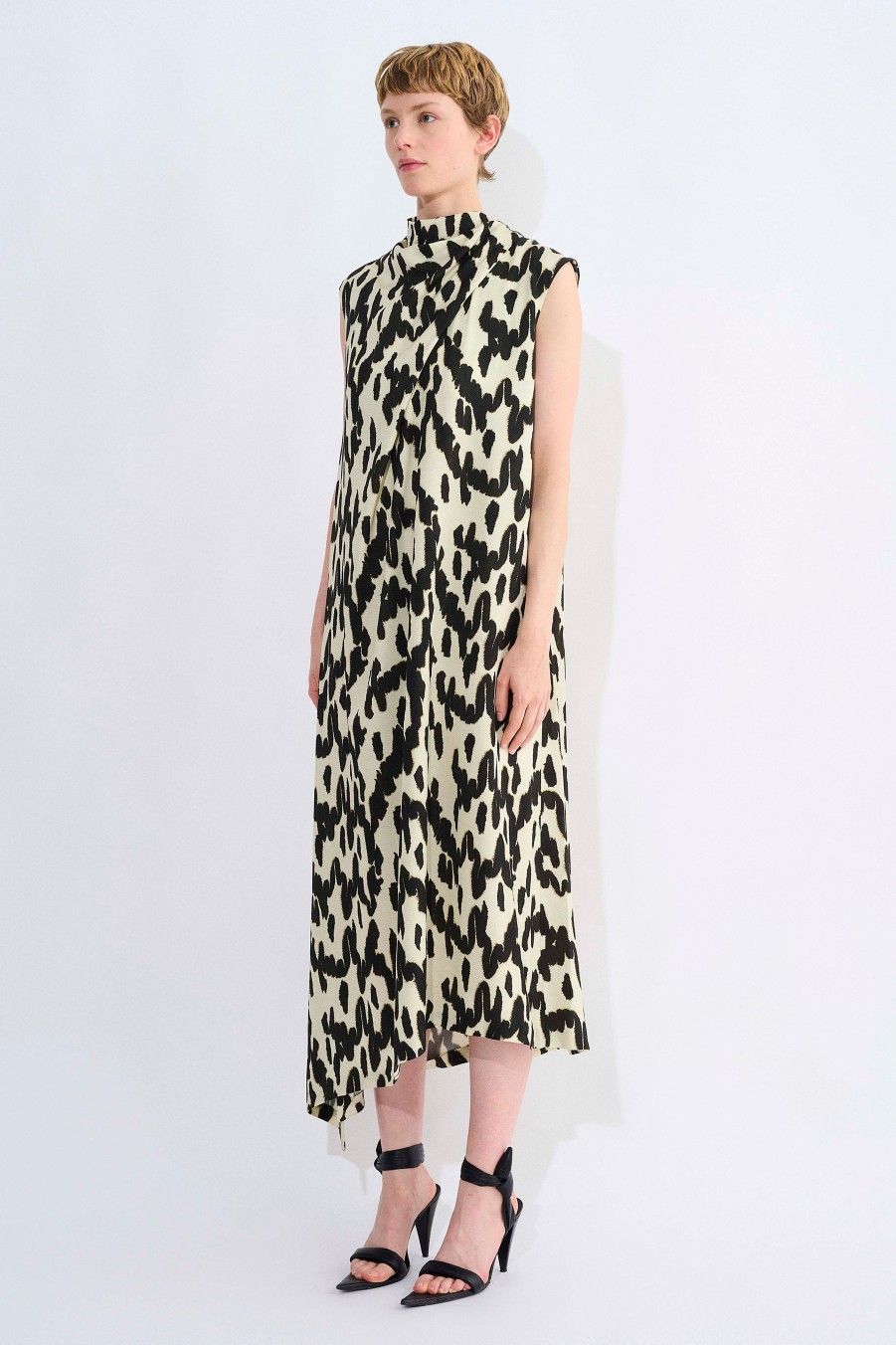 Dresses Christian Wijnants | Dinari Sleeveless Dress With Draped Collar