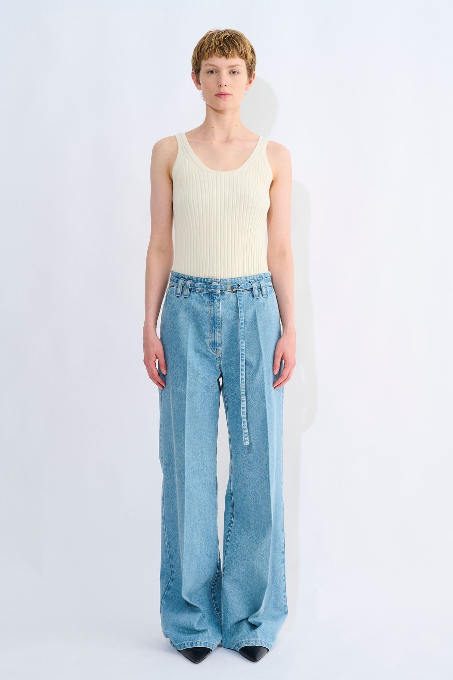 Trousers Christian Wijnants | Pemal Wide Leg Jeans With Belt