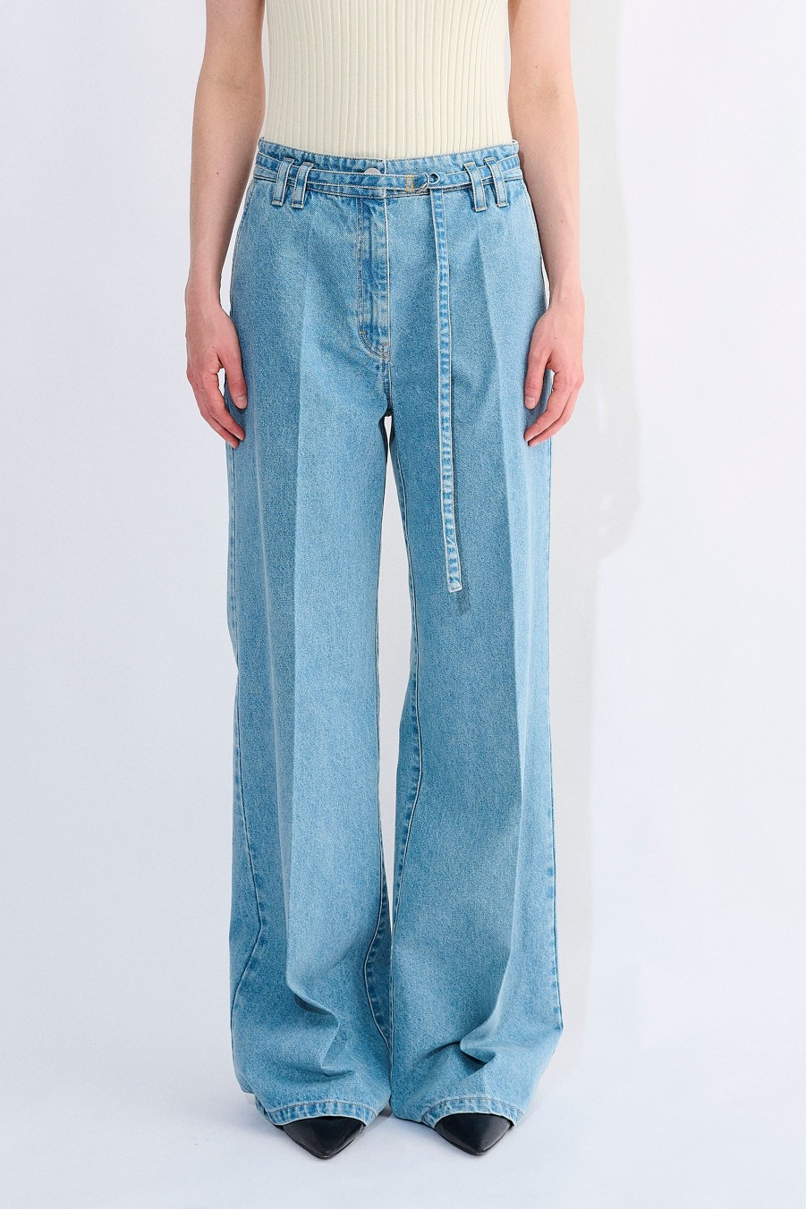 Trousers Christian Wijnants | Pemal Wide Leg Jeans With Belt