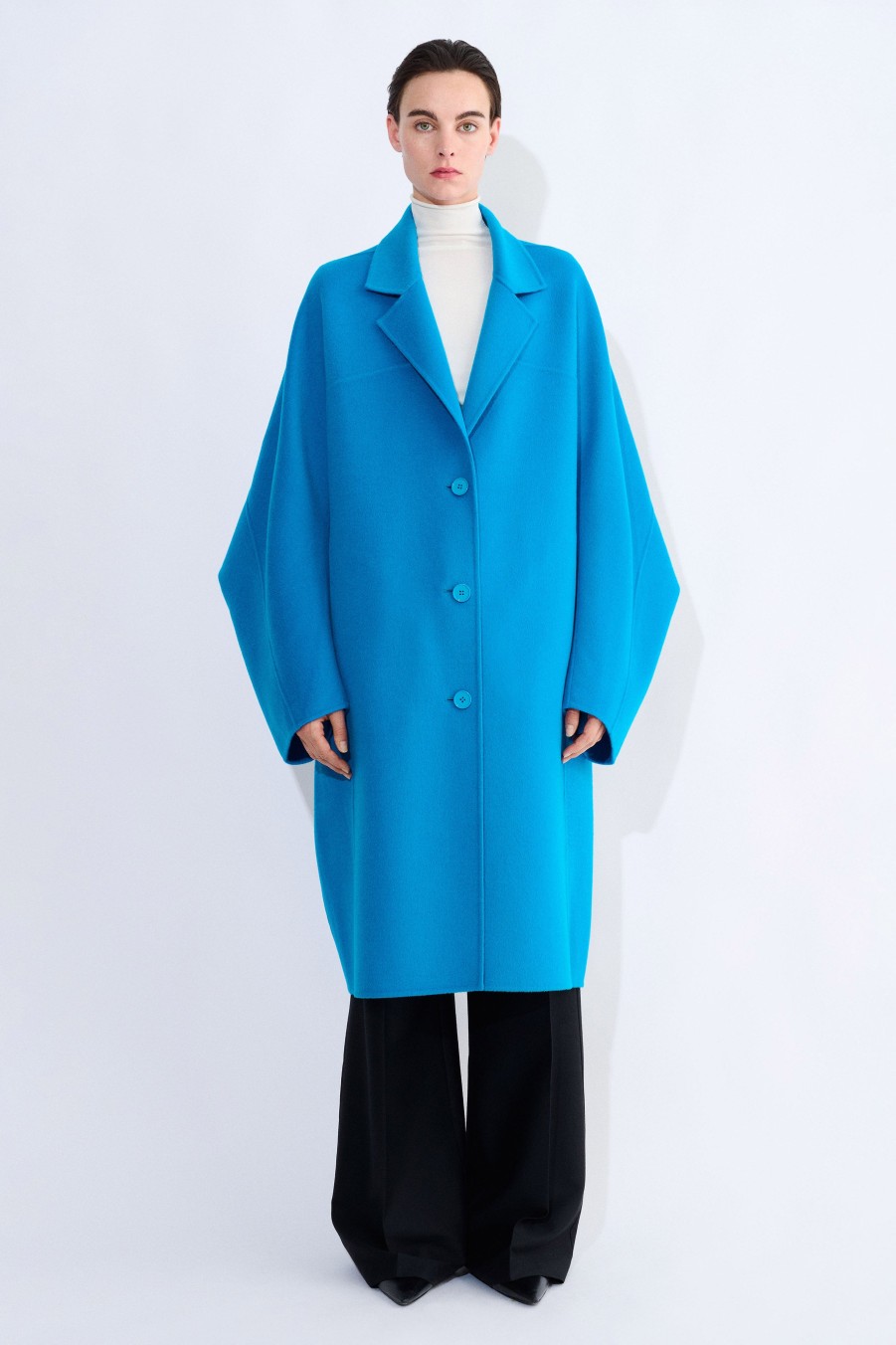 Coats & Jackets Christian Wijnants | Camar Double Face Coat With Special Sleeve And Lapel