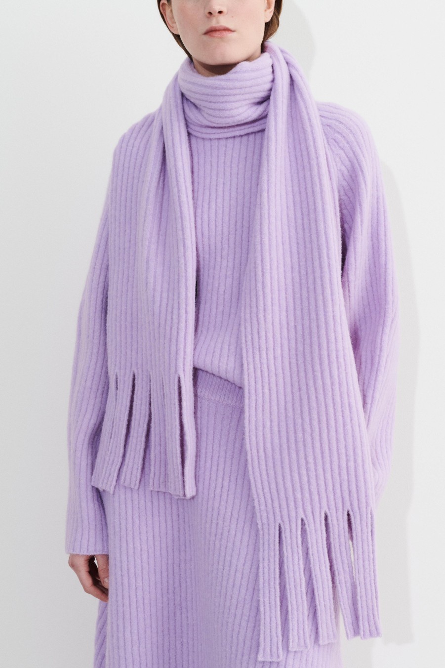 Knits Christian Wijnants | Kusco Rib Knitted Scarf With Fringes