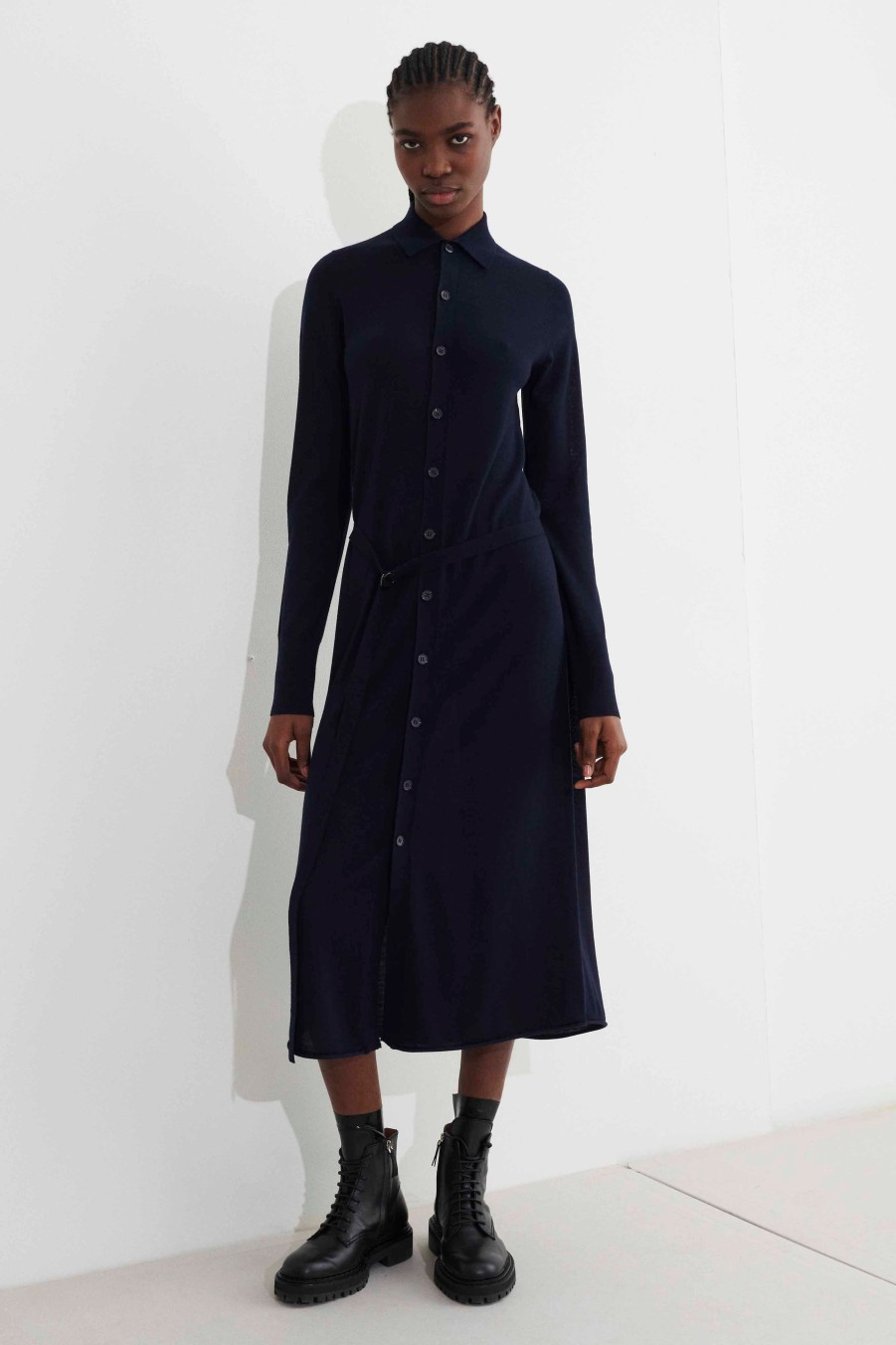 Knits Christian Wijnants | Kuja Knitted Buttondown Shirt Dress