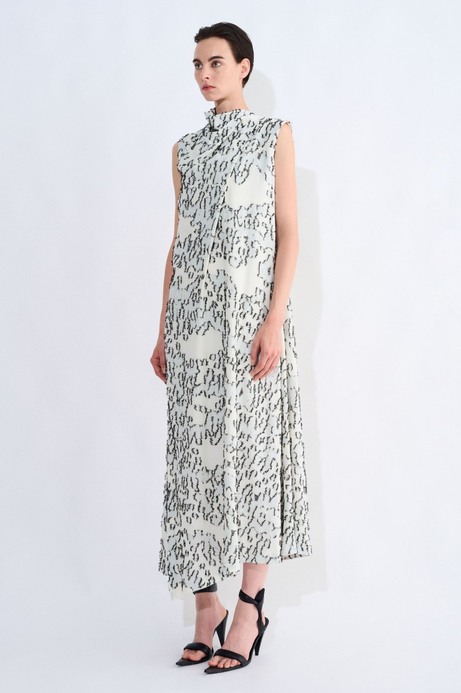 Dresses Christian Wijnants | Dinari Sleeveless Dress With Draped Collar