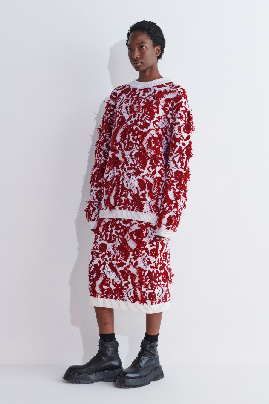 Knits Christian Wijnants | Kelia Jacquard Skirt With Fils Coupes Detail