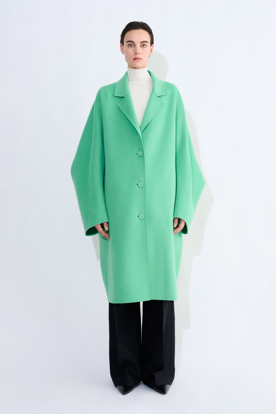 Coats & Jackets Christian Wijnants | Camar Double Face Coat With Special Sleeve And Lapel