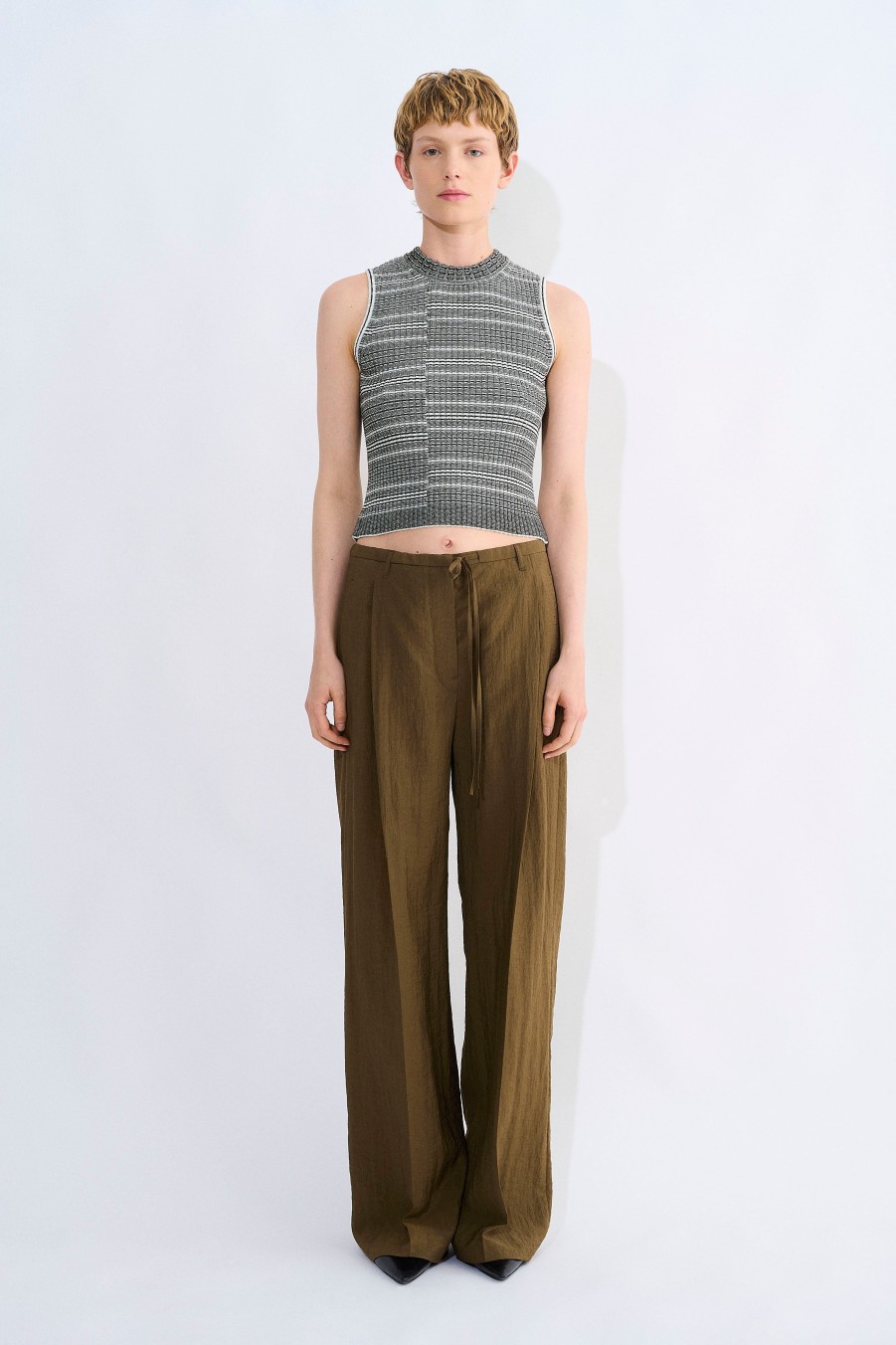 Trousers Christian Wijnants | Pamir Wide Leg Trouser With Waist String Detail