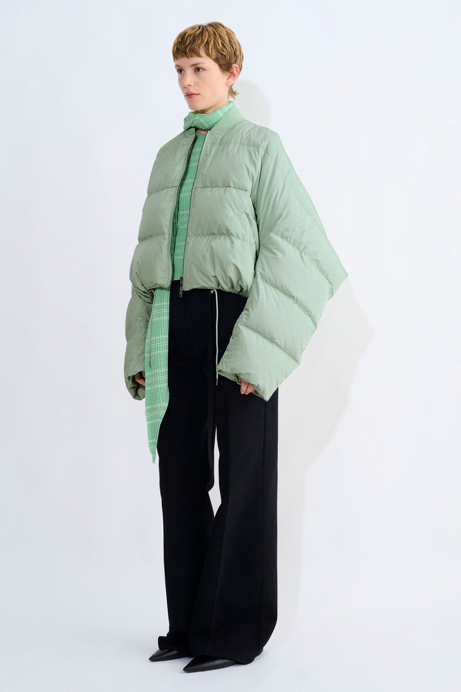 Coats & Jackets Christian Wijnants | Jumoke Cropped Down Jacket With Special Sleeve