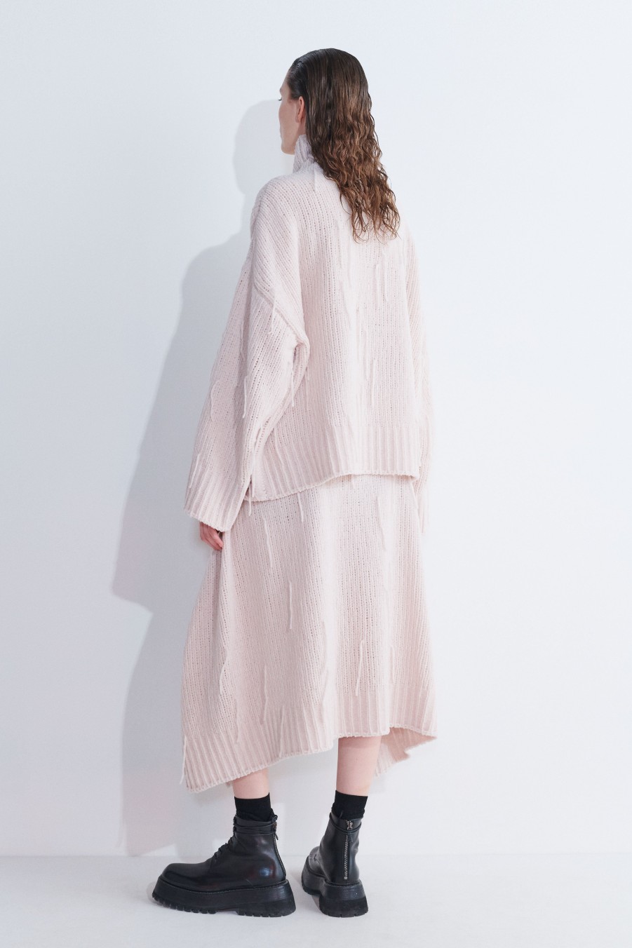 Knits Christian Wijnants | Kyve Oversized Sweater With Fringes And High Collar