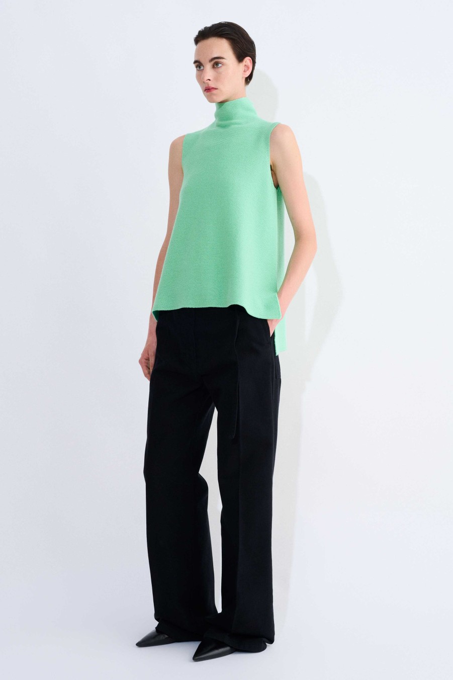 Tops Christian Wijnants | Kewit Seamless Knitted Top With Turtle Neck